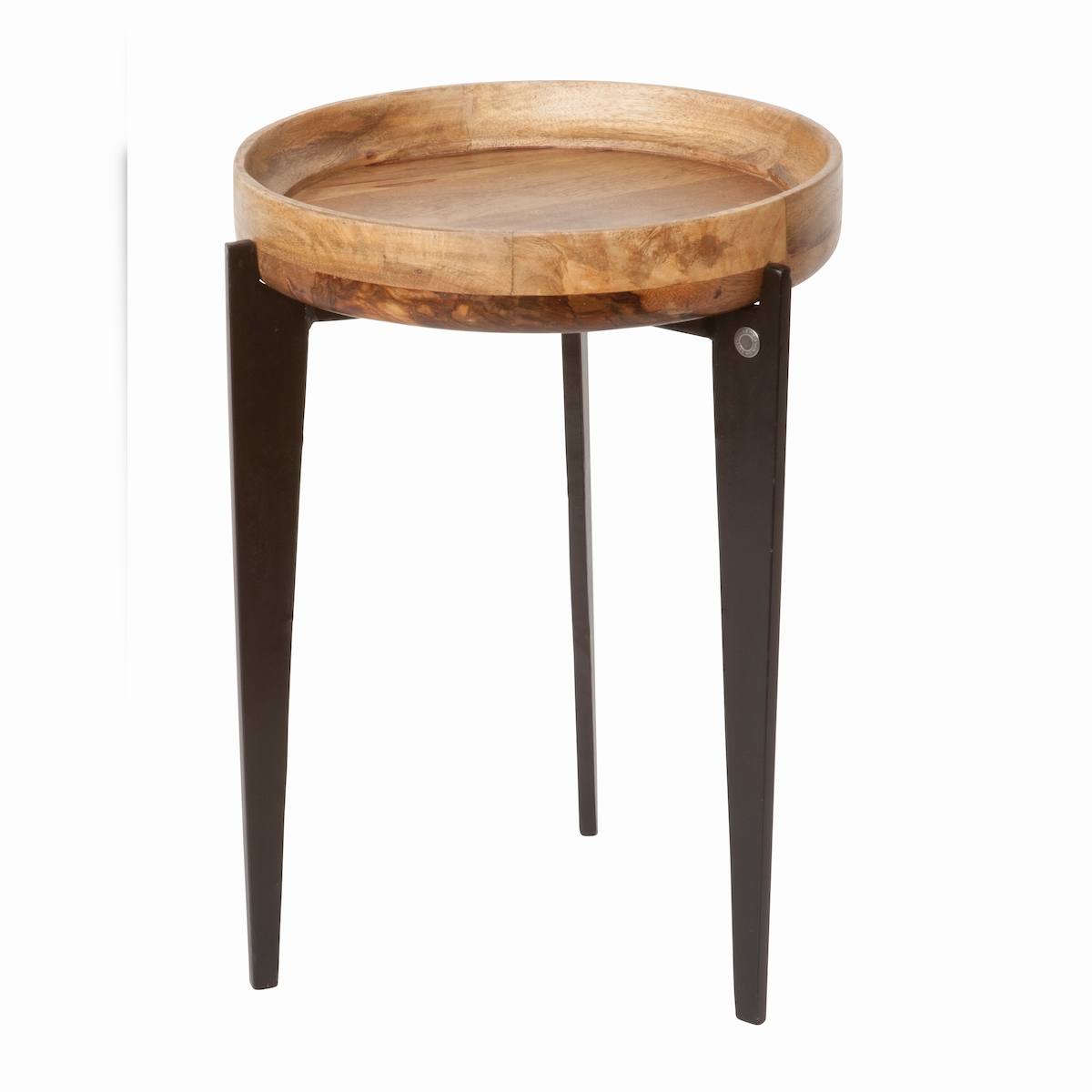 SIT Möbel Beistelltisch Tom Tailor | Platte abnehmbar | Platte Mango natur |Metallbeine schwarz | B 40 x T 40 x H 56 cm | 12841-01 | Serie TOM TAILOR Image