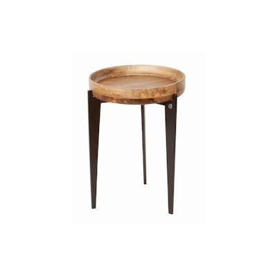 SIT Möbel Beistelltisch Tom Tailor | Platte abnehmbar | Platte Mango natur |Metallbeine schwarz | B 40 x T 40 x H 56 cm 