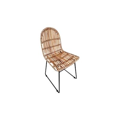 SIT Möbel Stuhl Tom Tailor 2er-Set | Sitzschale Rattan natur | Gestell Metall schwarz | B 50 x T 60 x H 84,5 cm | 05338-