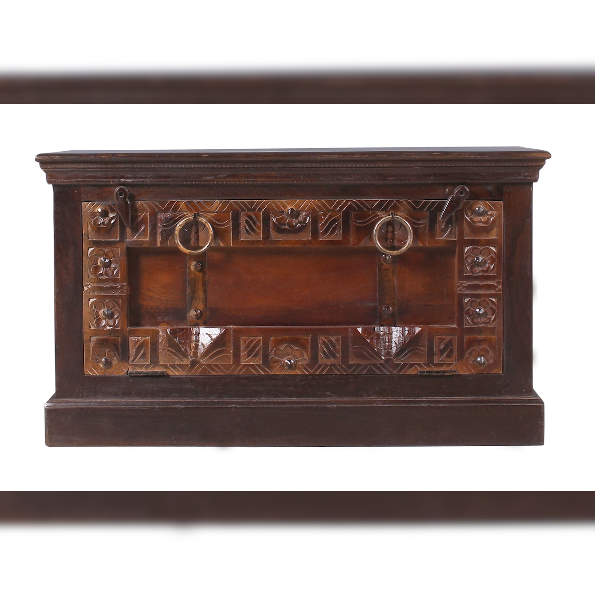 SIT Möbel Schuhschrank mit 1 Klappe | Altholz | braun | B 85 x T 45 x H 50 cm | 05158-30 | Serie ALMIRAH Image