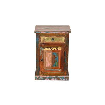 SIT Möbel Kommode | 1 Schublade, 1 Tür | Altholz lackiert bunt | B 55 x T 34 x H 73 cm | 09107-98 | Serie RIVERBOAT