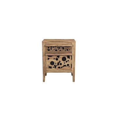 SIT Möbel Nacht-Kommode aus Akazie-Holz | 1 Schublade, 1 Tür | natur | B 50 x T 33 x H 60 cm | 11959-04 | Serie BUBBLES