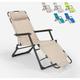 Chaise longue pliante de plage multipositions Emily Lux Zero Gravity Couleur: Beige