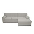 DOMO. Collection Ecksofa Topper | moderne Couch in L-Form | kleine Polsterecke mit Schlaffunktion | Silber, 245x155x78 cm