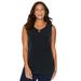 Plus Size Women's Crisscross Timeless Tunic Tank by Catherines in Black (Size 6X)