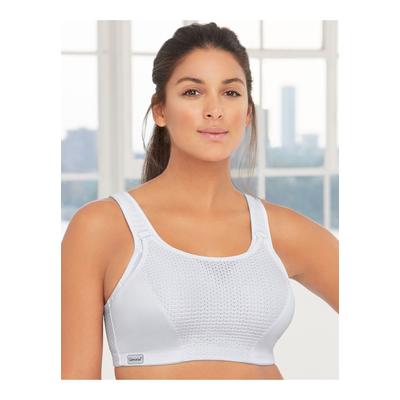 Plus Size Women's Full Figure Plus Size Custom Control Sports Bra Wirefree #1166 Bra by Glamorise in White (Size 34 F)