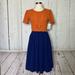 Lularoe Dresses | Lularoe Amelia Dress, Orange And Blue | Color: Blue/Orange | Size: S