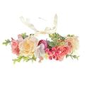 DDazzling Women Flower Headband Wreath Crown Floral Wedding Garland Wedding Festivals Photo Props (Pink)