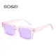 Buc& EI-Lunettes de soleil rectangulaires vintage pour hommes et femmes lunettes léopard rose