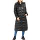 SS7 Womens Longline Puffer Coat Padded Parka with Faux Fur Black
