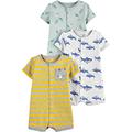 Simple Joys by Carter's Baby Jungen 3-Pack Snap-up Rompers Strampler, Dinosaurier/Haifisch/Nashorn, 18 Monate (3er Pack)