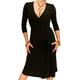 Blue Banana Women's Black Elegant Slinky Wrap Dress Size 10