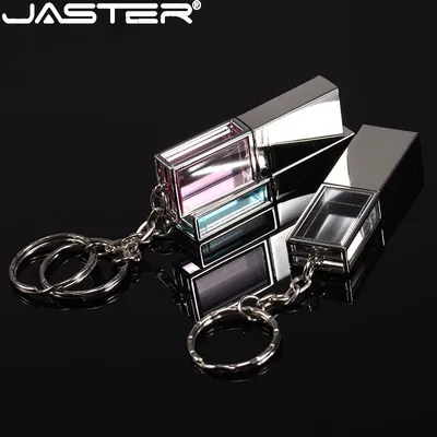 JASTER – Mini clé USB 2.0 en métal cristal rose support à mémoire de 16GB 32GB 64GB disque de