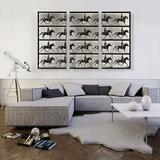 ARTCANVAS A Horse Trotting 1887 by Eadweard Muybridge - 3 Piece Wrapped Canvas Drawing Print Set Metal in Black/Gray | Wayfair MUYBRI2-3L-60x40