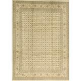 Green/White 109 x 0.25 in Area Rug - Bokara Rug Co, Inc. Hand-Knotted High-Quality Ivory & Ivory Area Rug Wool | 109 W x 0.25 D in | Wayfair