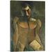 ARTCANVAS Homme Nu Assis 1908 by Pablo Picasso - Wrapped Canvas Painting Print Canvas, Wood in Black/Green/Yellow | 18 H x 12 W x 0.75 D in | Wayfair