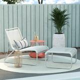 CosmoLiving by Cosmopolitan Lita Patio Chair & Ottoman Metal in White | 32.3 H x 24.4 W x 37 D in | Wayfair 88859WHG1E