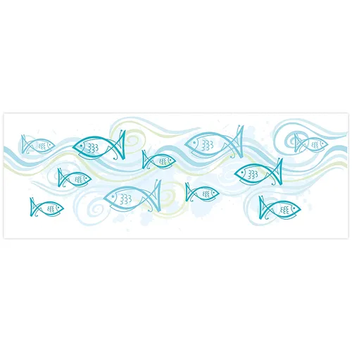 Transparentpapier-Streifen Fische, 10 x 27 cm, 5 Streifen