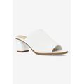 Extra Wide Width Women's Carmella Mules by Easy Street in White Stretch Fabric (Size 7 1/2 WW)