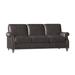 Bradington-Young West 82" Genuine Leather Rolled Arm Sofa Genuine Leather in Gray | 36 H x 82 W x 38 D in | Wayfair 759-95-910400-68-TU-ST-#9GM