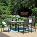 Lark Manor™ Alyah Rectangular 6 - Person 60" Long Aluminum Outdoor Dining Set Plastic/Metal in Black/Brown | 28 H x 60 W x 37.8 D in | Wayfair