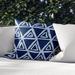Corrigan Studio® Blix Triangular Outdoor Square Pillow Cover & Insert Eco-Fill/Polyester in Blue/Navy | 18 H x 18 W x 4 D in | Wayfair