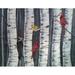 Loon Peak® Birch Birds in the Wilderness by Amy Valiante - Painting Print Canvas/Metal in Gray/Green/White | 24 H x 32 W x 0.15 D in | Wayfair