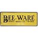 Trinx Bee Ware Busy Bees at Work - Unframed Textual Art Print on Metal in Black/Yellow | 6 H x 16 W x 0.5 D in | Wayfair