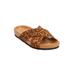 Wide Width Women's The Gia Slip On Footbed Sandal by Comfortview in Animal (Size 11 W)