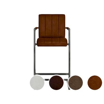 Bodahl »Sabina« Designer Barstuhl Naht J / 16 Leder Antik Light Brown / matt schwarz Image