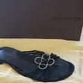 Louis Vuitton Shoes | Authentic Louis Vuitton Rhinestone Clover Sandals | Color: Black/Silver | Size: 6.5