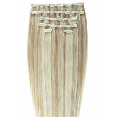 Gold24 Clip-in Extensions #4 Braun - 60 cm #27/613 Hellblond Mix Nude Image