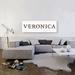 ARTCANVAS VERONICA Girls Name - Wrapped Canvas Panoramic Textual Art Print Canvas, Wood in Black/Indigo/Red | 16 H x 48 W x 1.5 D in | Wayfair