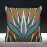 East Urban Home Glenshire Outdoor Square Pillow Cover & Insert Polyester/Polyfill blend in Orange/Blue | 17 H x 17 W x 4.3 D in | Wayfair