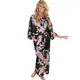 Marque Nouveau Noir Femmes Injono Robes Longue Sexy Chemise De Nuit Vintage Imprimé Robe De Nuit