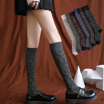 Salina – chaussettes Tube en coton pour femmes petit motif Floral mode personnalité loisirs