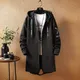 Veste longue à capuche imprimée pour hommes manteau noir streetwear hip hop vêtements