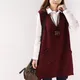 Pull long en tricot à col en V pour femmes pull en fibre poche en forme de A coréen printemps