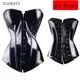 FLORATA-Corset Sexy en PVC pour Femme Lingerie Steampunk Top-Goth Entraîneur de Taille en Cuir