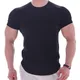 T-shirt de sport à séchage rapide pour homme t-shirt skinny vêtements monochromes décontractés