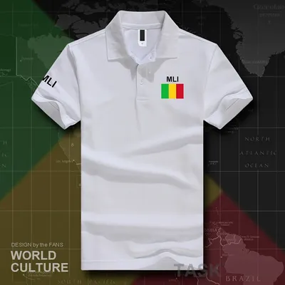 Polo à manches courtes pour hommes République du Mali Marques blanches Imprimé pour le pays 2017