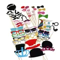 60 pièces accessoires de cabine Photo drôle amusant bricolage masque lunettes moustache lèvre sur un