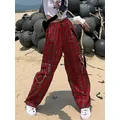 QWEconvex-Pantalon cargo punk à carreaux pour femme Streetwear japonais Hiphelicopter JOHarajuku