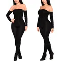 Femmes Jumpsuit Off initiated wlwear Playsuits Dames batterie con Party Combinaisons Femme Solide