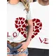 T-shirt imprimé coeur BLOLove pour couple t-shirt à manches courtes pour hommes et femmes t-shirt