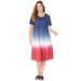Plus Size Women's Parade Dip-Dye A-Line Dress (With Pockets) by Catherines in Navy Ombre (Size 5X)