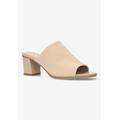 Wide Width Women's Carmella Mules by Easy Street in Natural Stretch Fabric (Size 9 1/2 W)