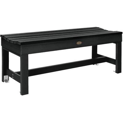 Sequoia by Highwood USA CM-BENSQ41-BKE Weldon 45 7/8" x 15 7/8" Black Faux Wood Outdoor Backless Bench