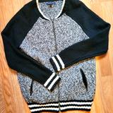 American Eagle Outfitters Sweaters | American Eagle Outfitters Varsity Style Zip-Up Md | Color: Black/Gray | Size: M