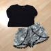 Zara Tops | Beautiful Matching Outfit Zara Short & Tilly’s Top | Color: Black/White | Size: Short : Medium/ Top : Small